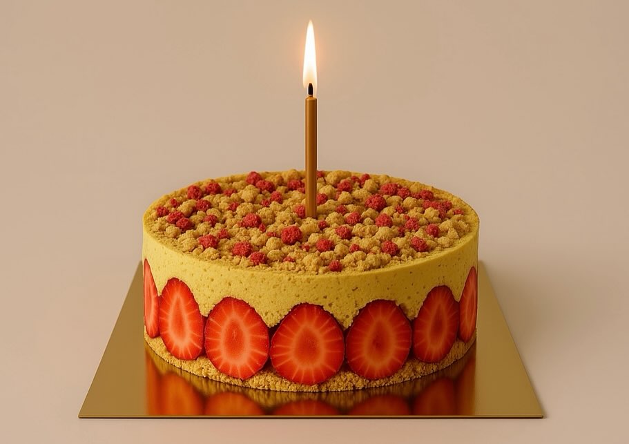 A slice of elegance: strawberries, mousseline cream, and pure bliss