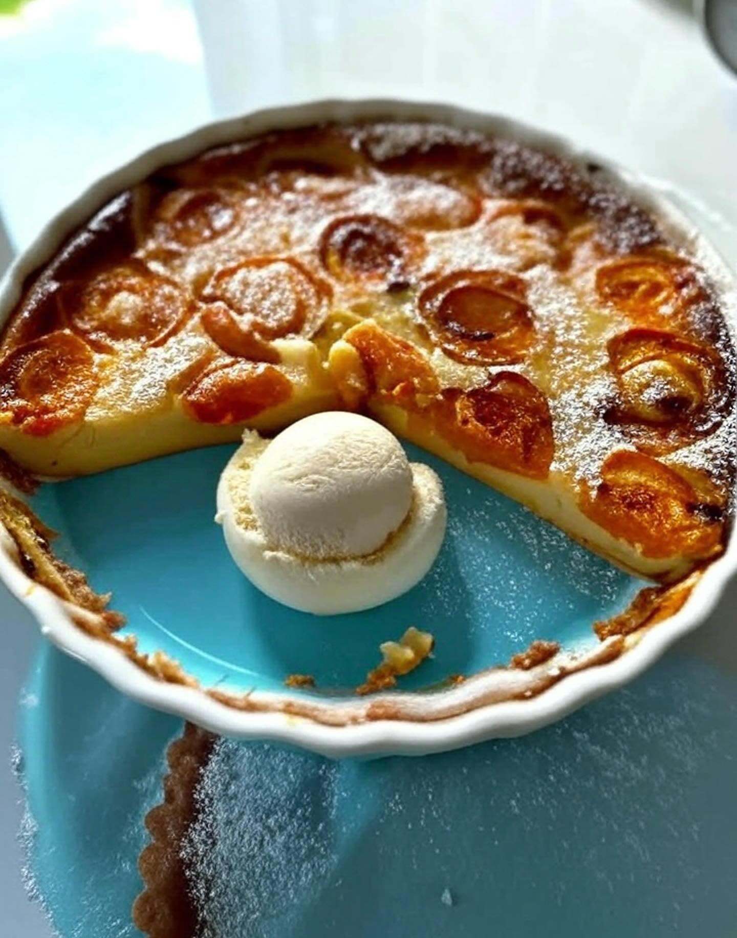 Savor the sweet bliss of apricot clafoutis!