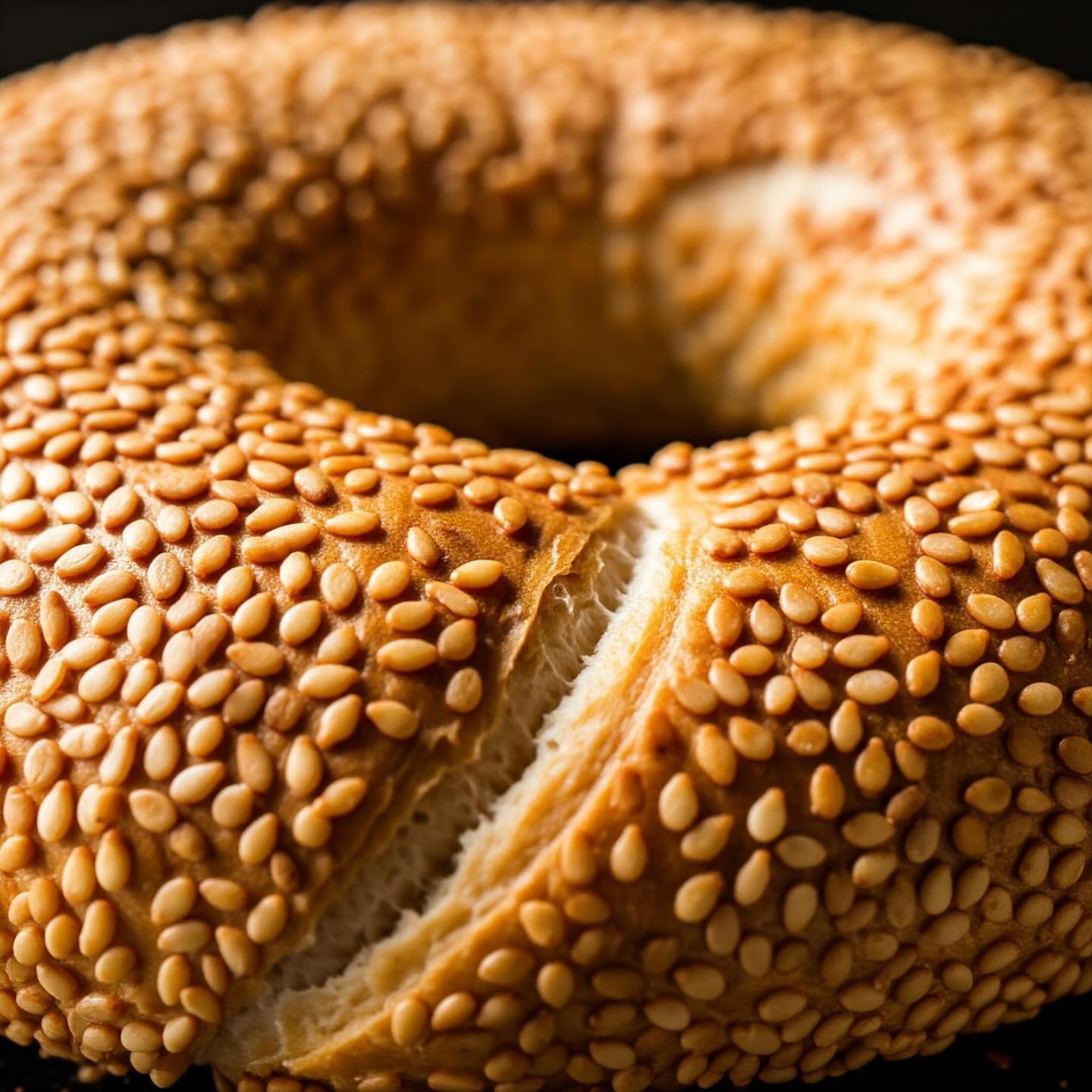 Homemade bagel.