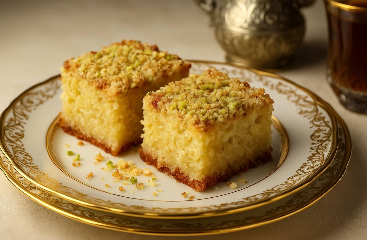 Sweet, nutty baklava cake.